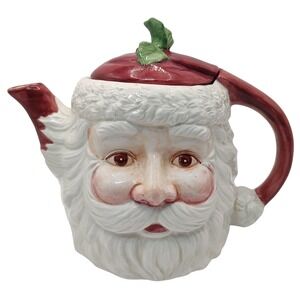 Vintage Brinns Musical Santa Teapot Santa Face Christmas‎ Carols 1980s Works